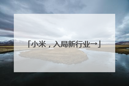 小米，入局新行业→