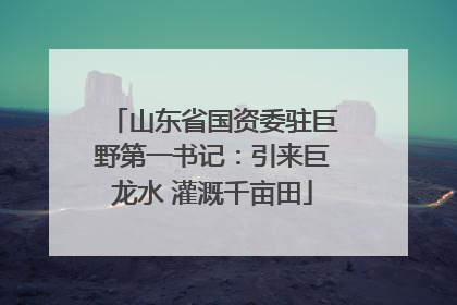 山东省国资委驻巨野第一书记：引来巨龙水 灌溉千亩田
