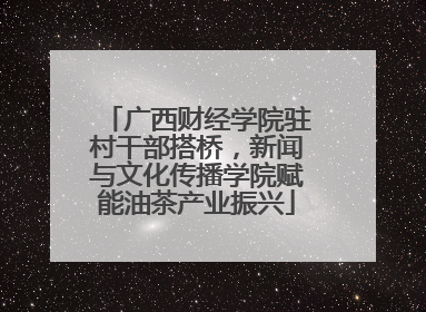 广西财经学院驻村干部搭桥，新闻与文化传播学院赋能油茶产业振兴