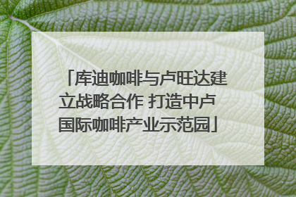 库迪咖啡与卢旺达建立战略合作 打造中卢国际咖啡产业示范园