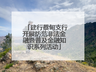 建行蔡甸支行开展防范非法金融暨普及金融知识系列活动