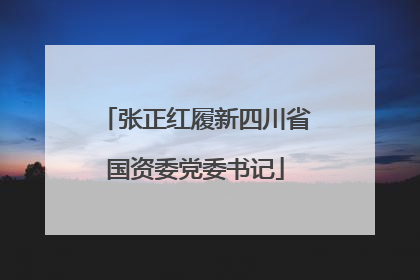 张正红履新四川省国资委党委书记