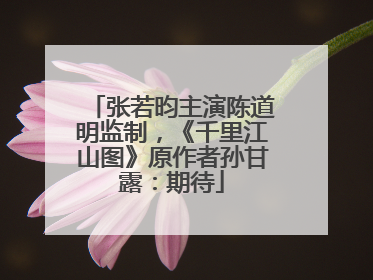 张若昀主演陈道明监制，《千里江山图》原作者孙甘露：期待
