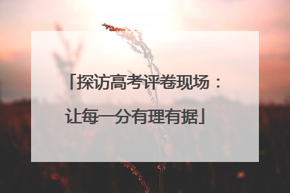 探访高考评卷现场：让每一分有理有据