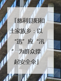 慈利县阳和土家族乡：以“迅”应“汛” 为群众撑起安全伞