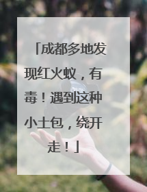 成都多地发现红火蚁，有毒！遇到这种小土包，绕开走！