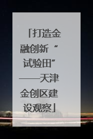 打造金融创新“试验田”——天津金创区建设观察