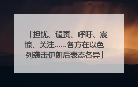 担忧、谴责、呼吁、震惊、关注……各方在以色列袭击伊朗后表态各异