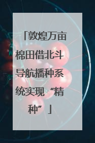 敦煌万亩棉田借北斗导航播种系统实现“精种”