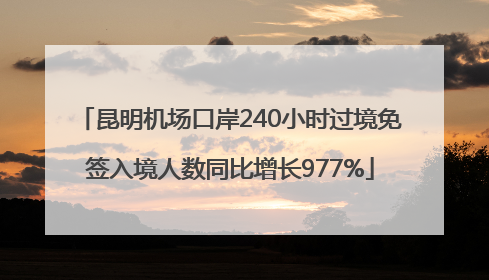 昆明机场口岸240小时过境免签入境人数同比增长977%