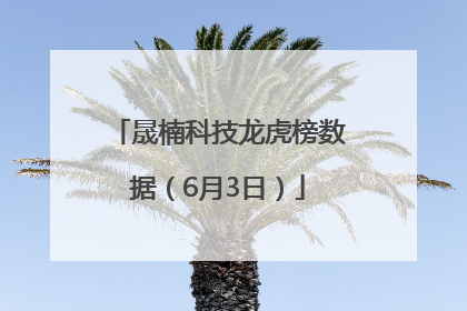 晟楠科技龙虎榜数据（6月3日）
