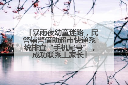 暴雨夜幼童迷路，民警辅警借助超市快递系统排查“手机尾号”，成功联系上家长