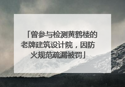曾参与检测黄鹤楼的老牌建筑设计院，因防火规范疏漏被罚