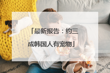 最新报告：约三成韩国人有宠物