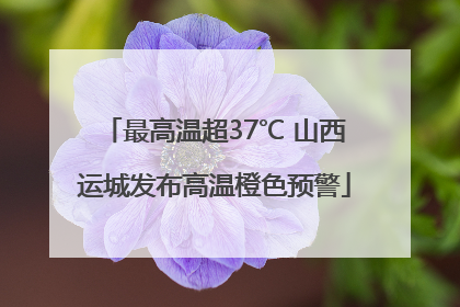 最高温超37℃ 山西运城发布高温橙色预警