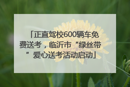 正直驾校600辆车免费送考，临沂市“绿丝带”爱心送考活动启动