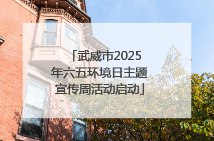 武威市2025年六五环境日主题宣传周活动启动