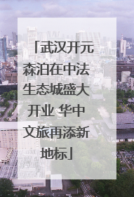 武汉开元森泊在中法生态城盛大开业 华中文旅再添新地标