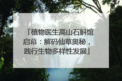 植物医生高山石斛馆启幕：解码仙草奥秘，践行生物多样性发展