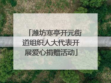 潍坊寒亭开元街道组织人大代表开展爱心捐赠活动