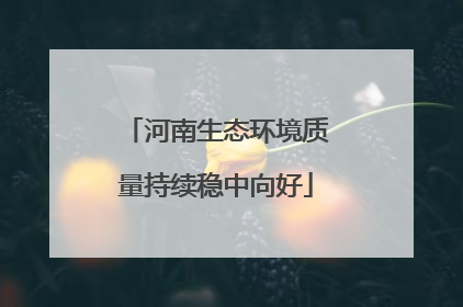 河南生态环境质量持续稳中向好