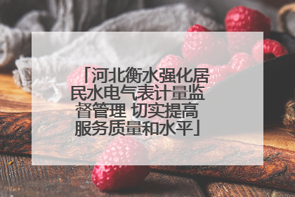 河北衡水强化居民水电气表计量监督管理 切实提高服务质量和水平