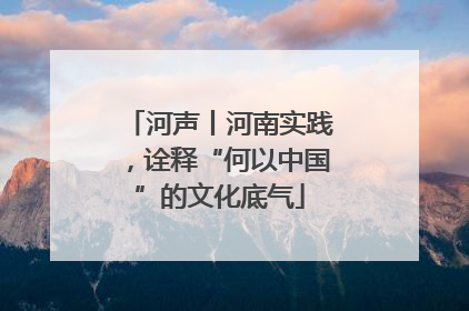 河声丨河南实践，诠释“何以中国”的文化底气