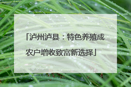 泸州泸县：特色养殖成农户增收致富新选择