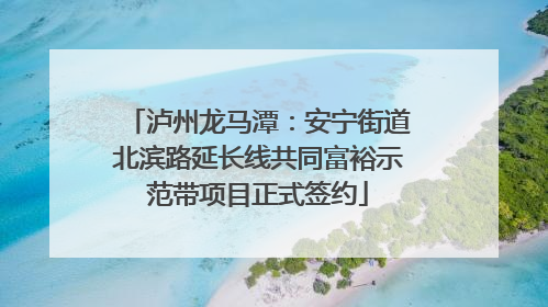 泸州龙马潭：安宁街道北滨路延长线共同富裕示范带项目正式签约
