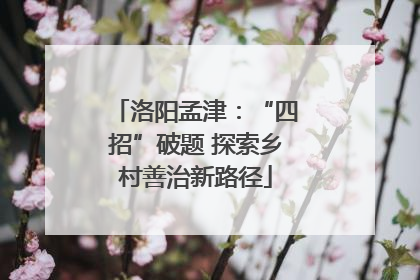 洛阳孟津：“四招”破题 探索乡村善治新路径
