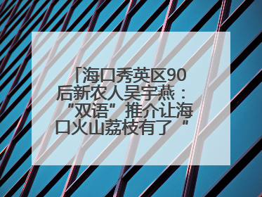 海口秀英区90后新农人吴宇燕：“双语”推介让海口火山荔枝有了“国际范”