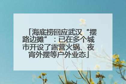 海底捞回应武汉“摆路边摊”：已在多个城市开设了露营火锅、夜宵外摆等户外业态