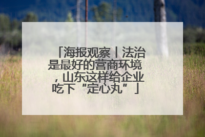 海报观察丨法治是最好的营商环境，山东这样给企业吃下“定心丸”