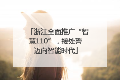 浙江全面推广“智慧110”，接处警迈向智能时代