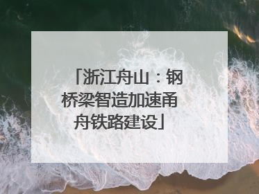 浙江舟山：钢桥梁智造加速甬舟铁路建设