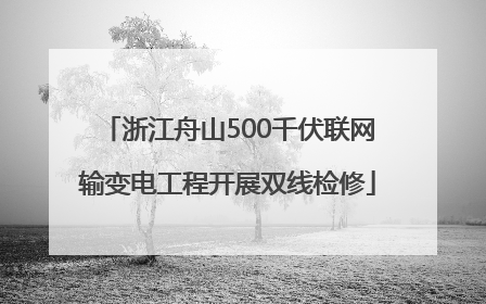 浙江舟山500千伏联网输变电工程开展双线检修