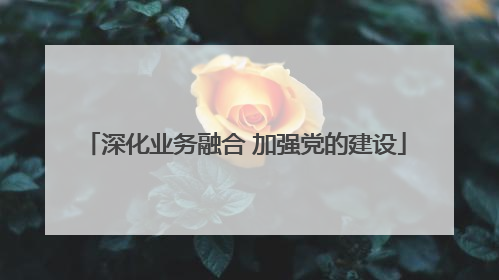 深化业务融合 加强党的建设