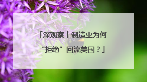 深观察丨制造业为何“拒绝”回流美国？
