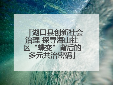湖口县创新社会治理 探寻海山社区“蝶变”背后的多元共治密码