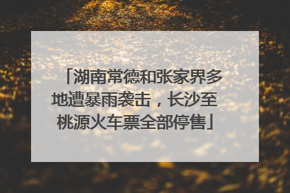 湖南常德和张家界多地遭暴雨袭击，长沙至桃源火车票全部停售