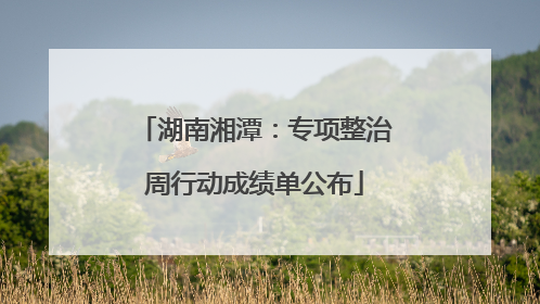 湖南湘潭：专项整治周行动成绩单公布