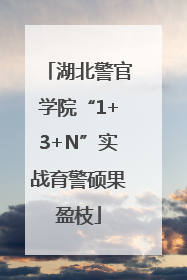 湖北警官学院“1+3+N”实战育警硕果盈枝