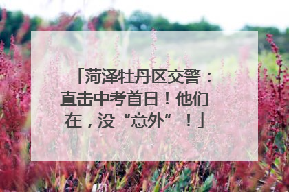 菏泽牡丹区交警：直击中考首日！他们在，没“意外”！
