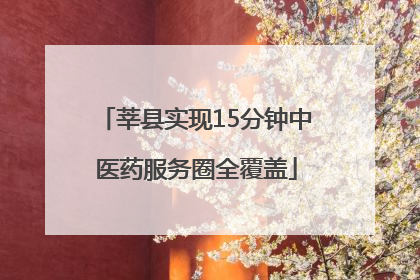 莘县实现15分钟中医药服务圈全覆盖