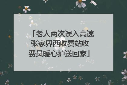 老人两次误入高速 张家界西收费站收费员暖心护送回家