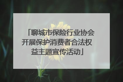 聊城市保险行业协会开展保护消费者合法权益主题宣传活动