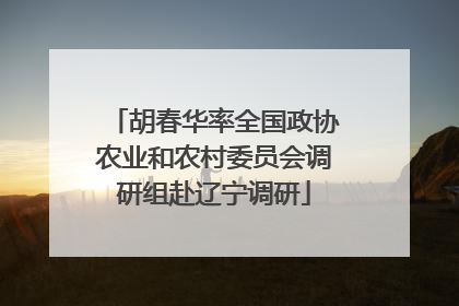 胡春华率全国政协农业和农村委员会调研组赴辽宁调研