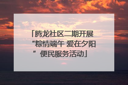 腾龙社区二期开展 “粽情端午 爱在夕阳”便民服务活动