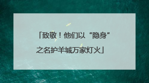 致敬！他们以“隐身”之名护羊城万家灯火