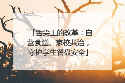 舌尖上的改革：自营食堂、家校共治，守护学生餐盘安全